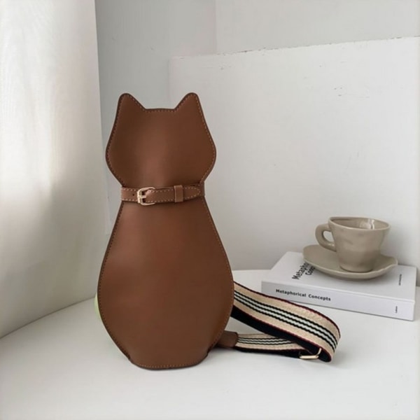 Vetoketjullinen koiran muotoinen Crossbody laukku PU-nahkainen sarjakuvakäsilaukku brown Puppy-Puppy