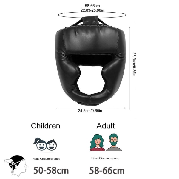 Boxningshjälm Taekwondo Head Guard VUXNA SVART VUXNA SVART Adults Black