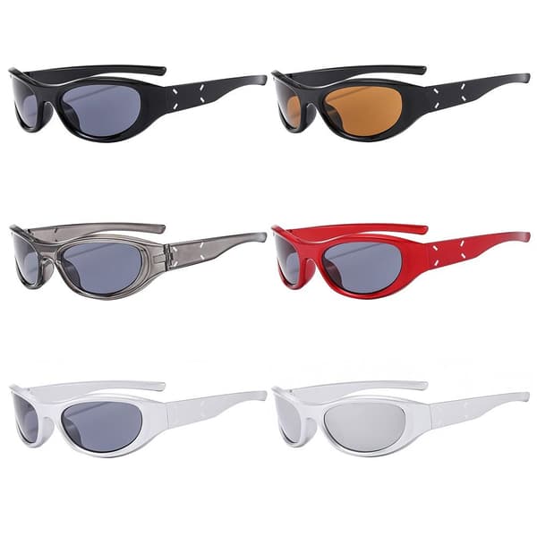 Y2K Urheiluaurinkolasit Punk-aurinkolasit KIRKAS HARMAA-HARMAA KIRKAS Clear Gray-Gray