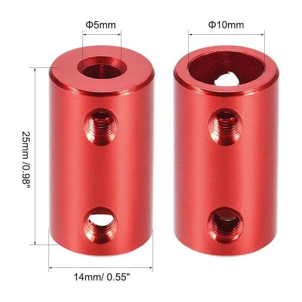 Stel set Skruvaxelkopplingskoppling 5MM TILL 10MM 5mm to 10mm