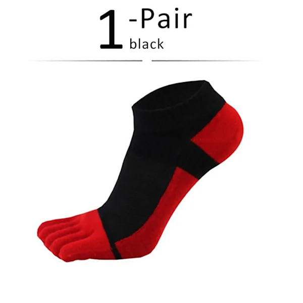 1 Par Fem Finger Sokker Ankel Sokker SORT SORT black