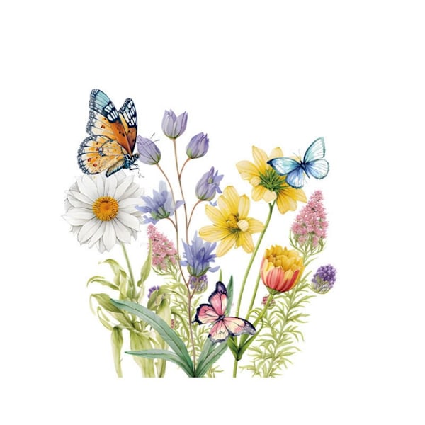 Butterfly Toalettdekaler Blommiga fjärilsdekaler 6 6 6