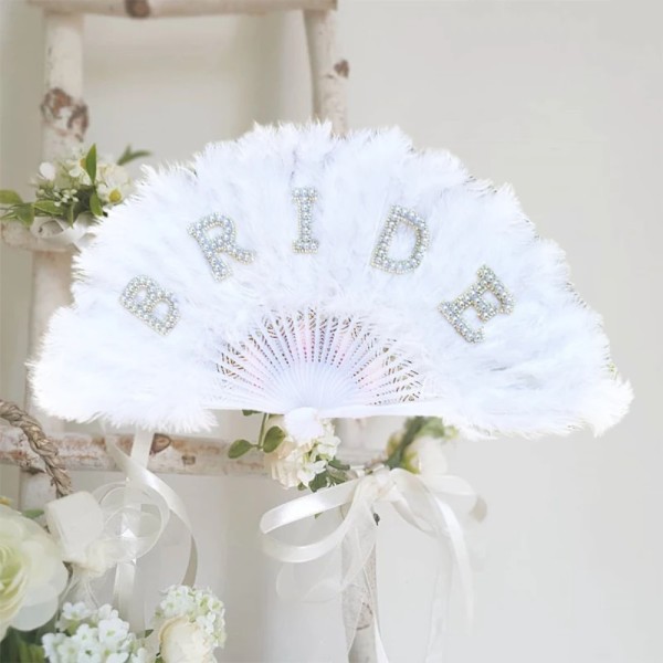 Bride Feather Fan Brude Fan Feather Hand Fan