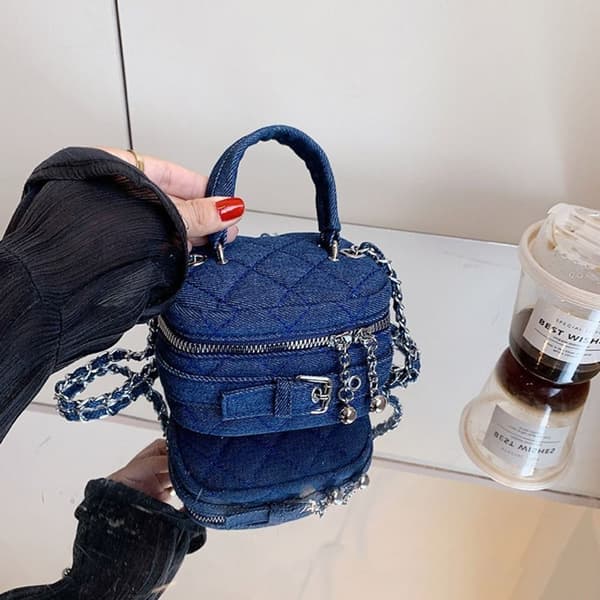 Dam Handväska Axelväska MÖRKBLÅ Dark blue