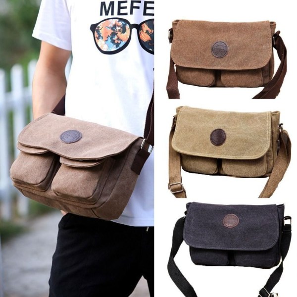 Miesten Crossbody Laukut Olkalaukku MUSTA Black