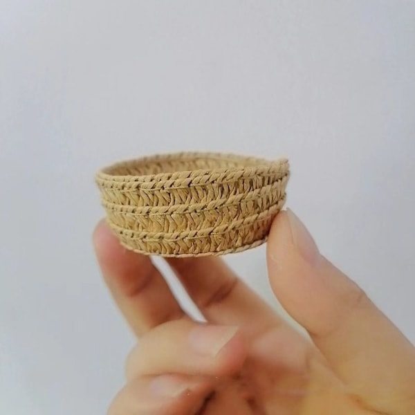 Gräsvävd korg Dollhouse Miniatyrkorg 2 2 2