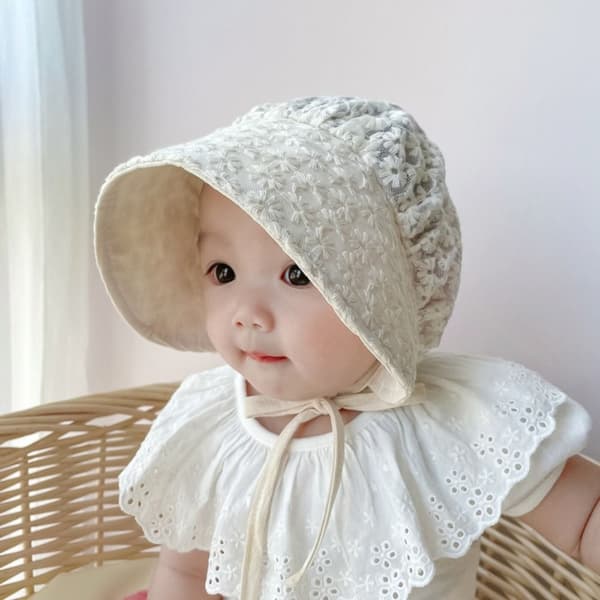 Baby Spetshatt Nyfödd Blomsterhatt VIT TYP 1 TYP 1 white type 1-type 1