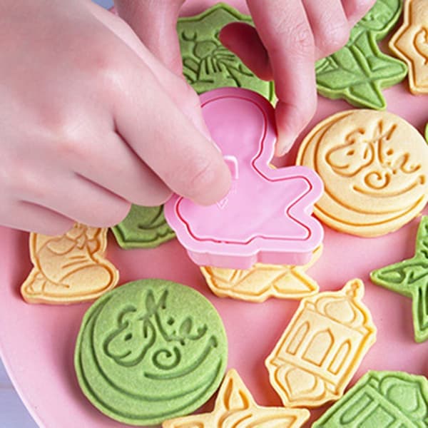 8 stk/sett Eid Mubarak Kakeformer Kjeksutskjærere