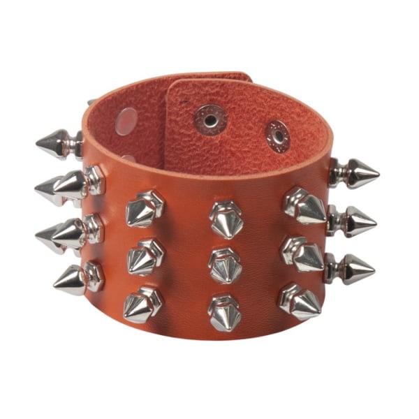 Pu Leather Studded Armbånd Svart Armbånd KAFFE Coffee