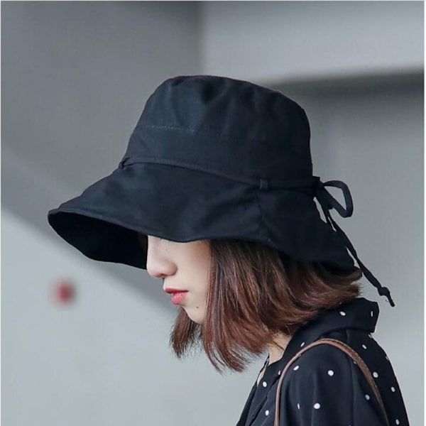 Kvinnor Bucket Hat Solhattar SVART black