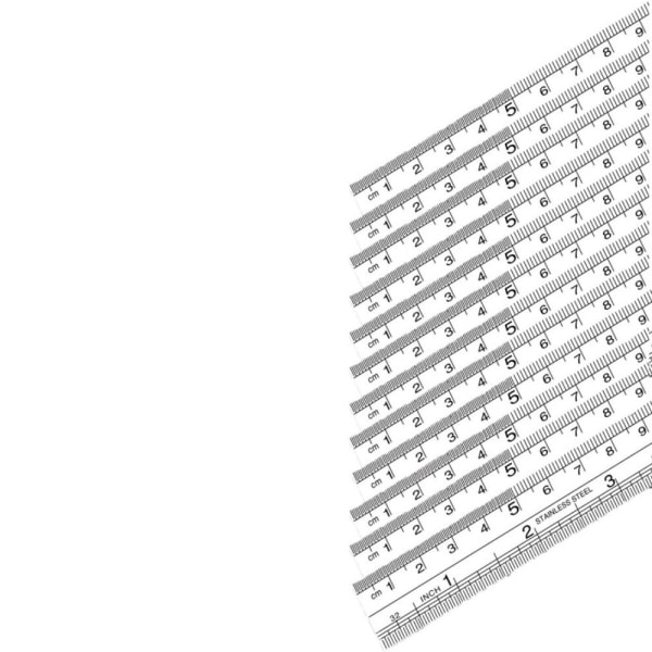 1/12 stycken Stålplåtslinjal Dubbelsidig linjal 3 3 3