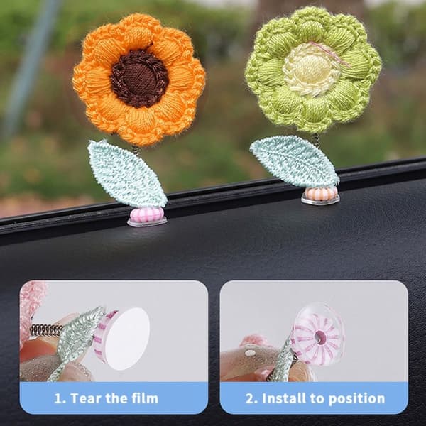 Solsikke Ornament Ristende Hode Blomst SETT Set