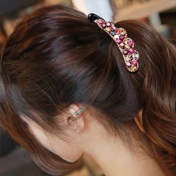 Rhinestones Bananklips Krystall Hårklyper A A A