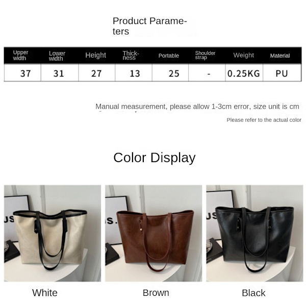 Skuldertaske Shopper SORT Black