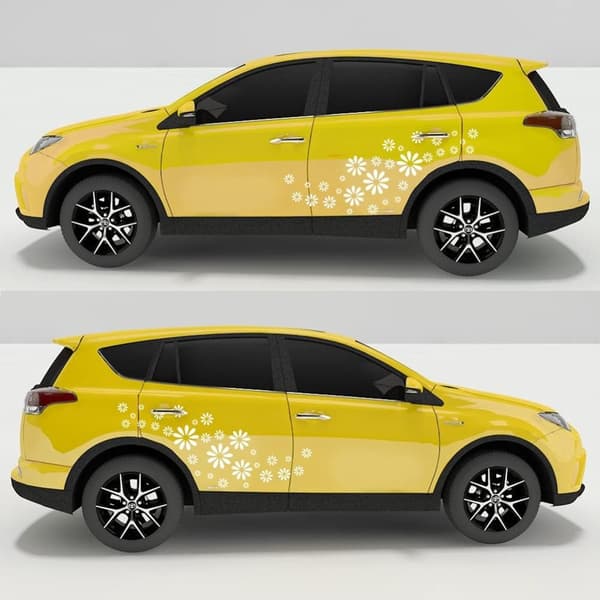 60 st Blommor Bildekaler Mini Grafik Bilkaross Dekaler