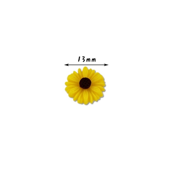 50 stk DIY Daisy Flower Charms Flatbacks Resin Daisy Flower yellow