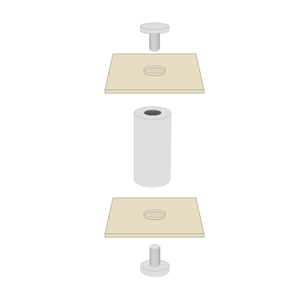 4 stk Dobbelthodet avstandsskruer Akrylglassspiker Veggfeste 4PCS