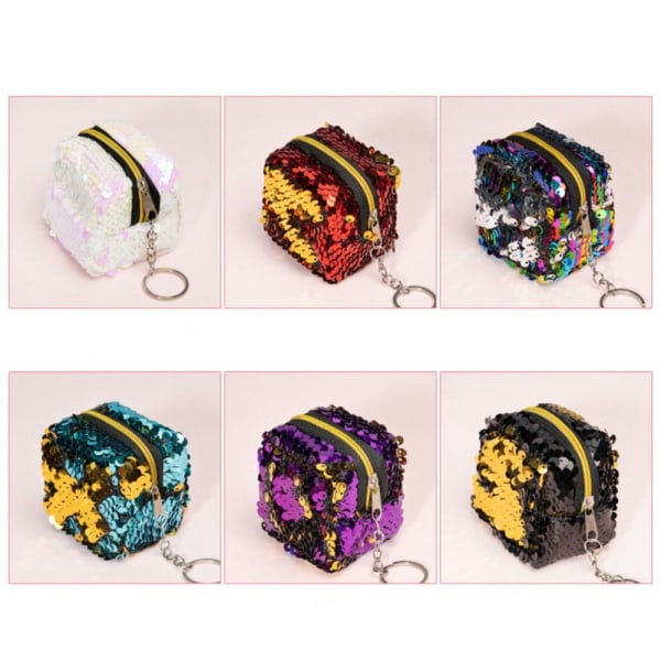 Sequined Coin Lommebok Glidelås Veske MULTICOLOR multicolor