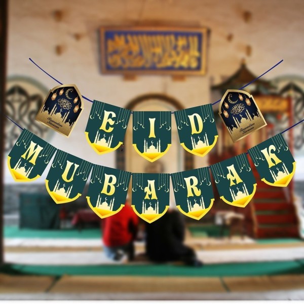 Eid Muburak Dekorationer Ramadan Banner 12ST TÅRTTOPP