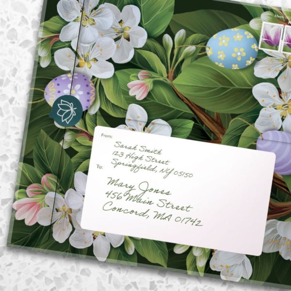 Easter Egg Tree Card Blomma Välsignelse Tree Gratulationskort Påsk