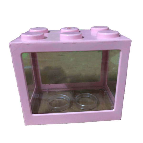 Betta Fish Tank Building Block Aquarium PINK PINK pink