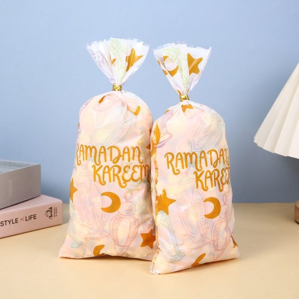 50 stk Ramadan Kareem gaveposer Eid Mubarak Candy Cookie Bag