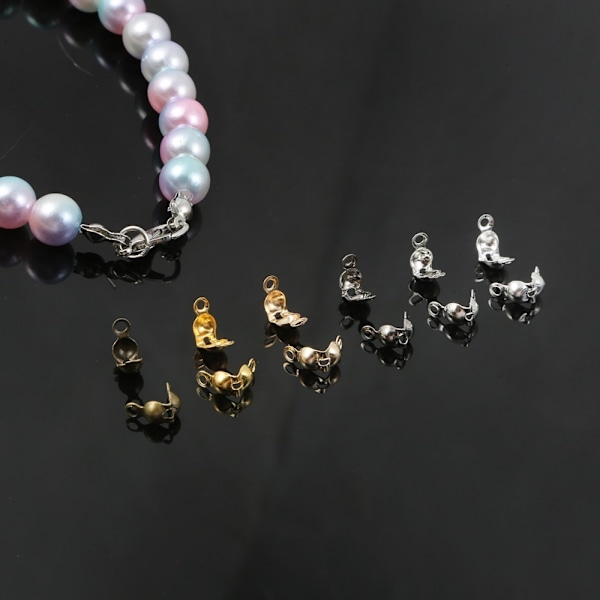200 st Crimp Beads Sladd Knutöverdrag Ändlockskontakt Cap 4 4 4