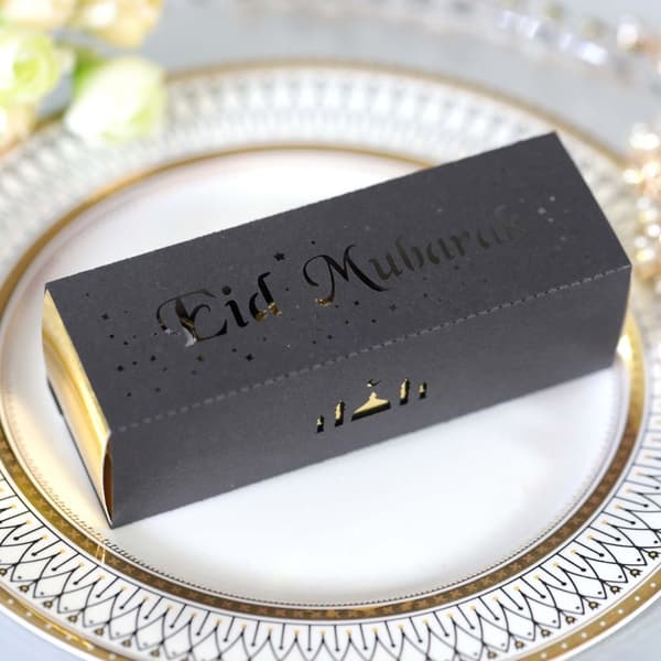 10 st Eid Mubarak Godisaskar Ramadan Godispåse GULD