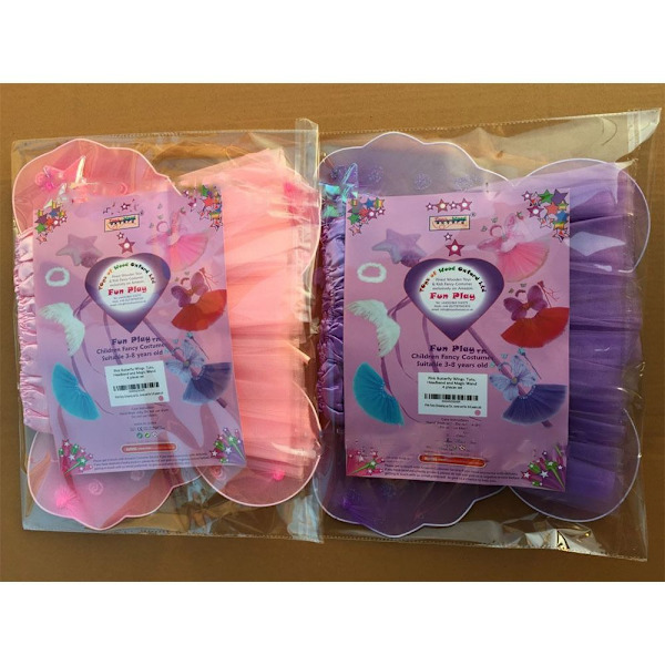 4st/ set Fairy Wing Kjol Princess Kostym Set GUL yellow