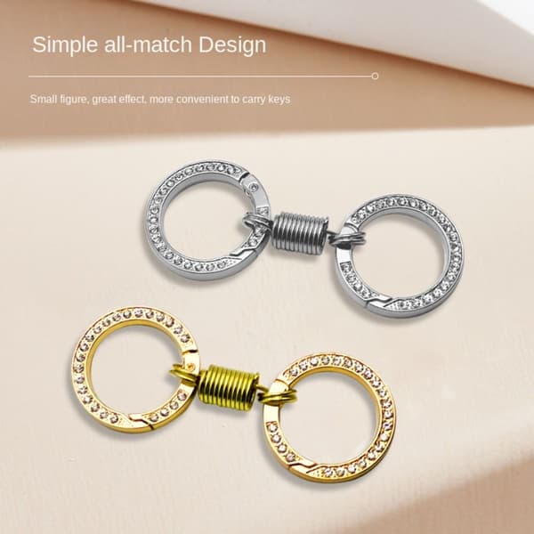 Dubbelsidig nyckelring med strass, SILVER silver