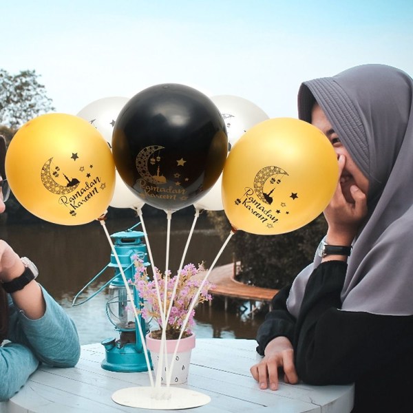 10 stk Eid Mubarak Ramadan Balloner Latex Balloner SORT