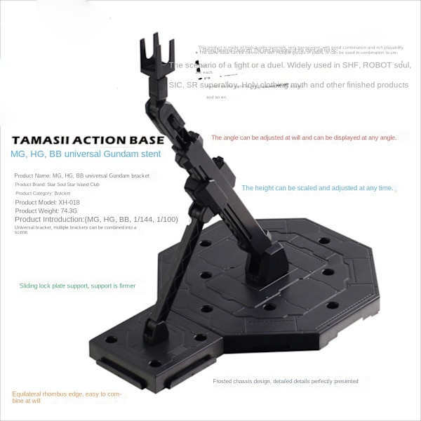 Model Figur Bracket Display Stand TRANSPARENT RØD TRANSPARENT Transparent Red