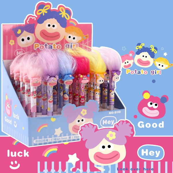 Cartoon Neutral Pen Ugly Baby Fried Hair Neutral Pen 3 3 3