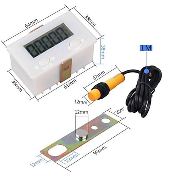 LCD Digital 0-99999 Tæller 5 cifret