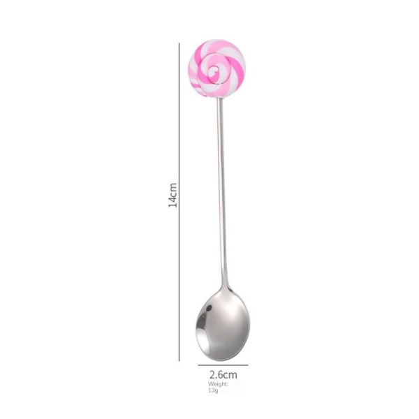 Lollipop Spoon Dessertske SØLV PINK&SPOON PINK&SPOON Silver Pink&Spoon-Pink&Spoon