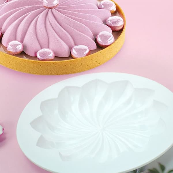 3D Rund Blomst Pagode Silikone Kageform Mousseforme