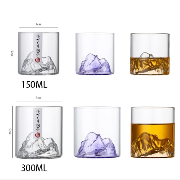 Liten Glass Kaffekopp Retro Mountain Glass L 300MLGULL GULL L  300mlgold
