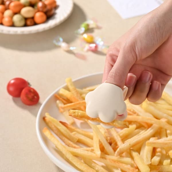 Silikonisolasjon Fingerklype Grytehåndtak Deksel HVIT White
