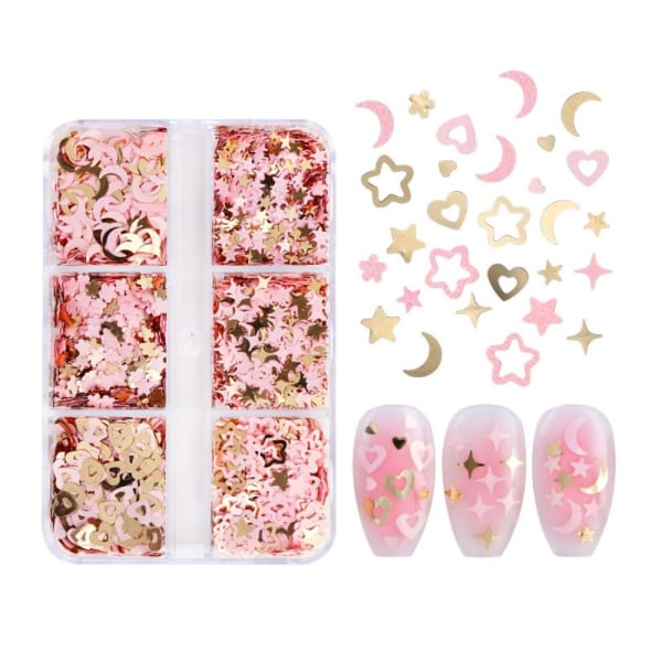 Nail Glitter Flakes Nail Paljetter 6 GRIDS - B 6 GRIDS - B 6 Grids - B