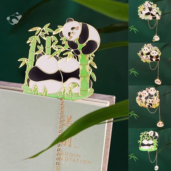 Bokmärke i metall, Panda, STIL 4 STIL 4 Style 4