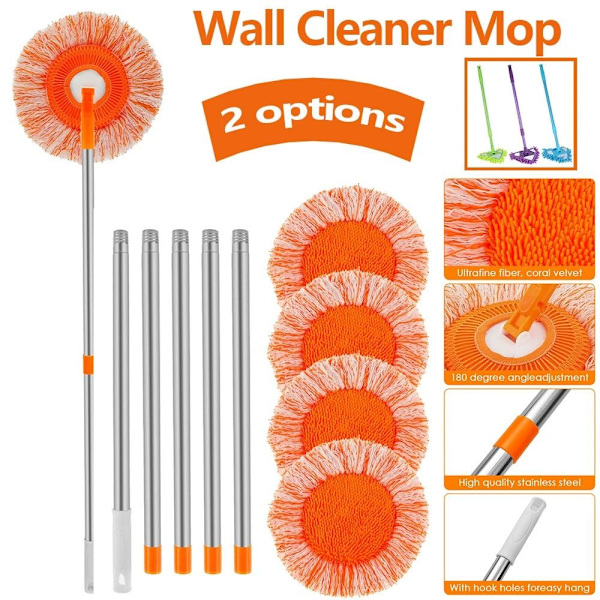 1kpl Set Puhdistusmoppi ORANSSI MOPPUPUKU ORANSSI MOPPUPUKU Orange Mop Suit
