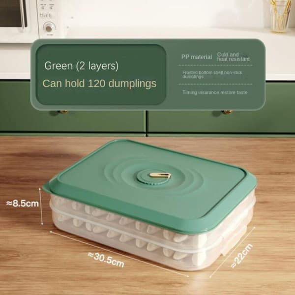 Opbevaringsboks Dumplingboks GRØN 3 LAG Green 3 Layers-3 Layers