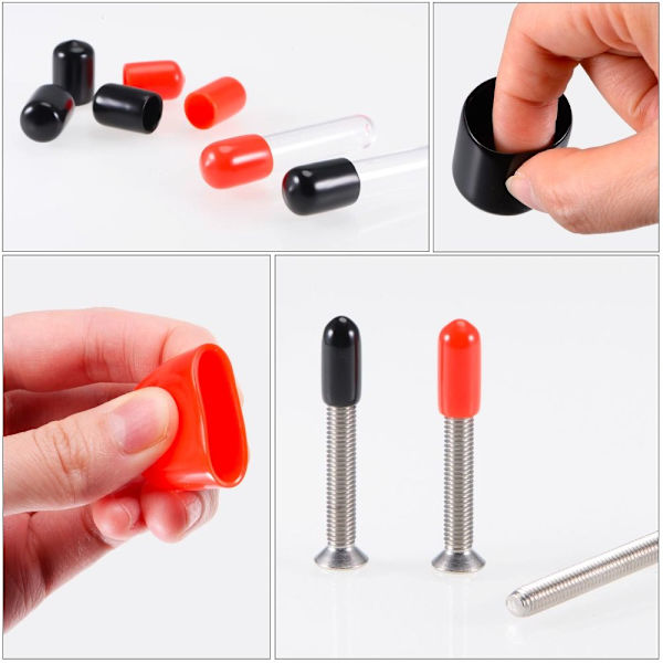 100 kpl kumiset päätykappaleet pyöreä kierresuoja MUSTA 100 kpl black 100pcs