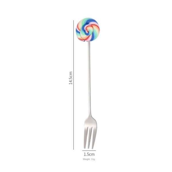 Slikkepindske Dessertske SØLVREGNBUE&GAFLER RAINBOW&GAFLER Silver Rainbow&Fork-Rainbow&Fork