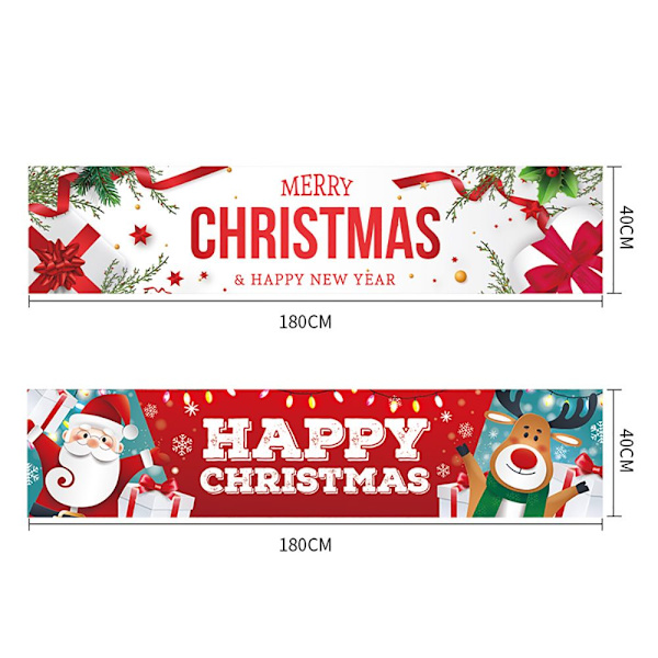 Jul Udendørs Banner Bagtæppe Bannere GLÆDELIG JUL GLAD Happy Christmas