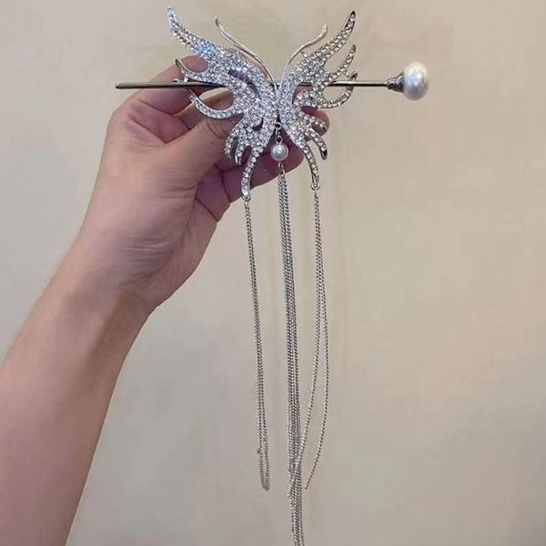 Butterfly Hair Gaffel Tofs Hair Stick SILVER silver