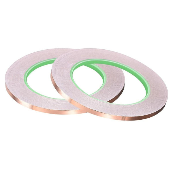 2 stk kobberfolietape ledende kobbertape 5MM20M-0.05MM 5mm20m-0.05MM