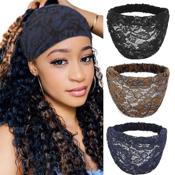 Spets Hårband Mesh Pannband MÖRKBLÅ navy blue