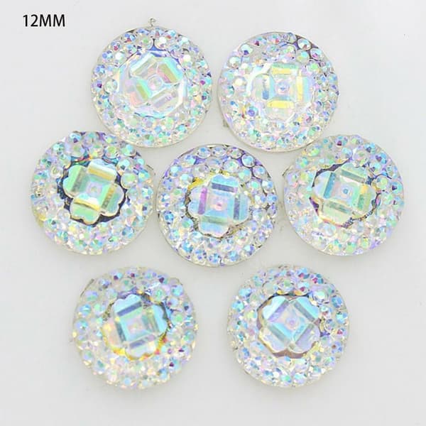 50 stk. Harpiks Runde Cabochon-rhinsten Runde Krystalsten white