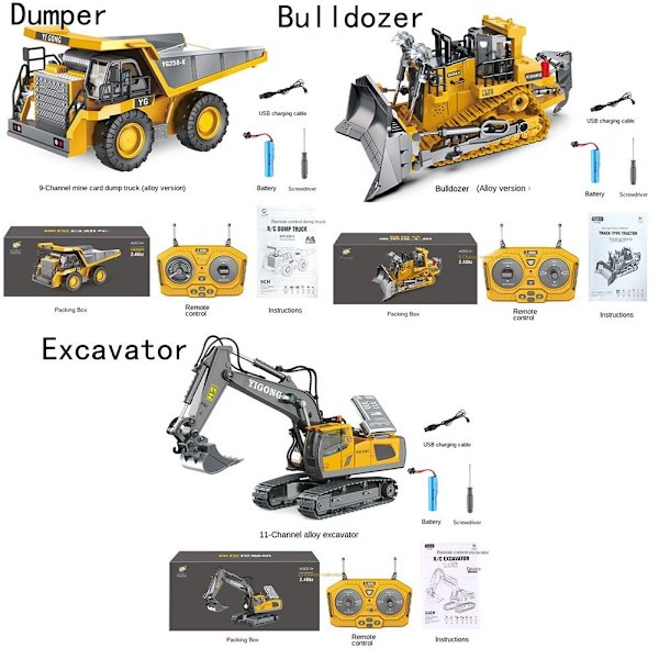 Fjernkontroll Gravemaskin RC Biler GRAVEMASKIN GRAVEMASKIN excavator